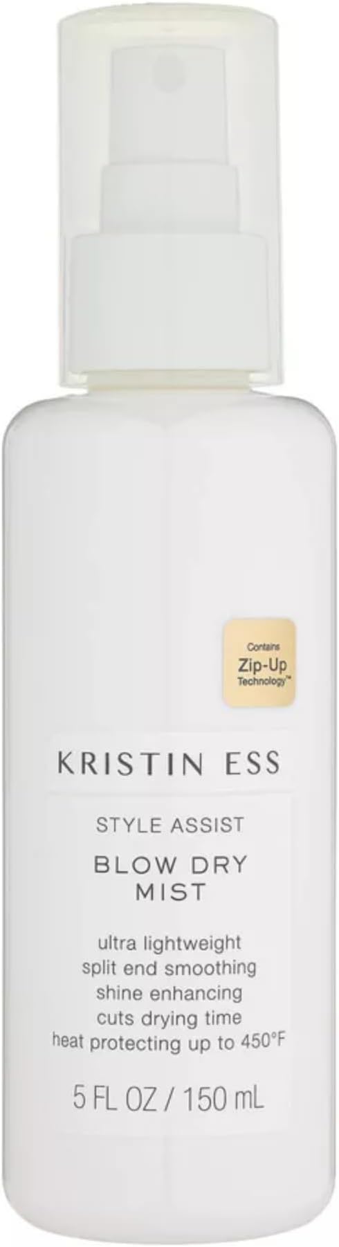 Kristin Ess Style Assisted Blow Dry Mist Heat Protection Spray for Curly, Wavy + Straight Hair - Enhances Shine - Heat Protection up to 450 - Sulfate-Free, Safe for Keratin + Color Treated Hair