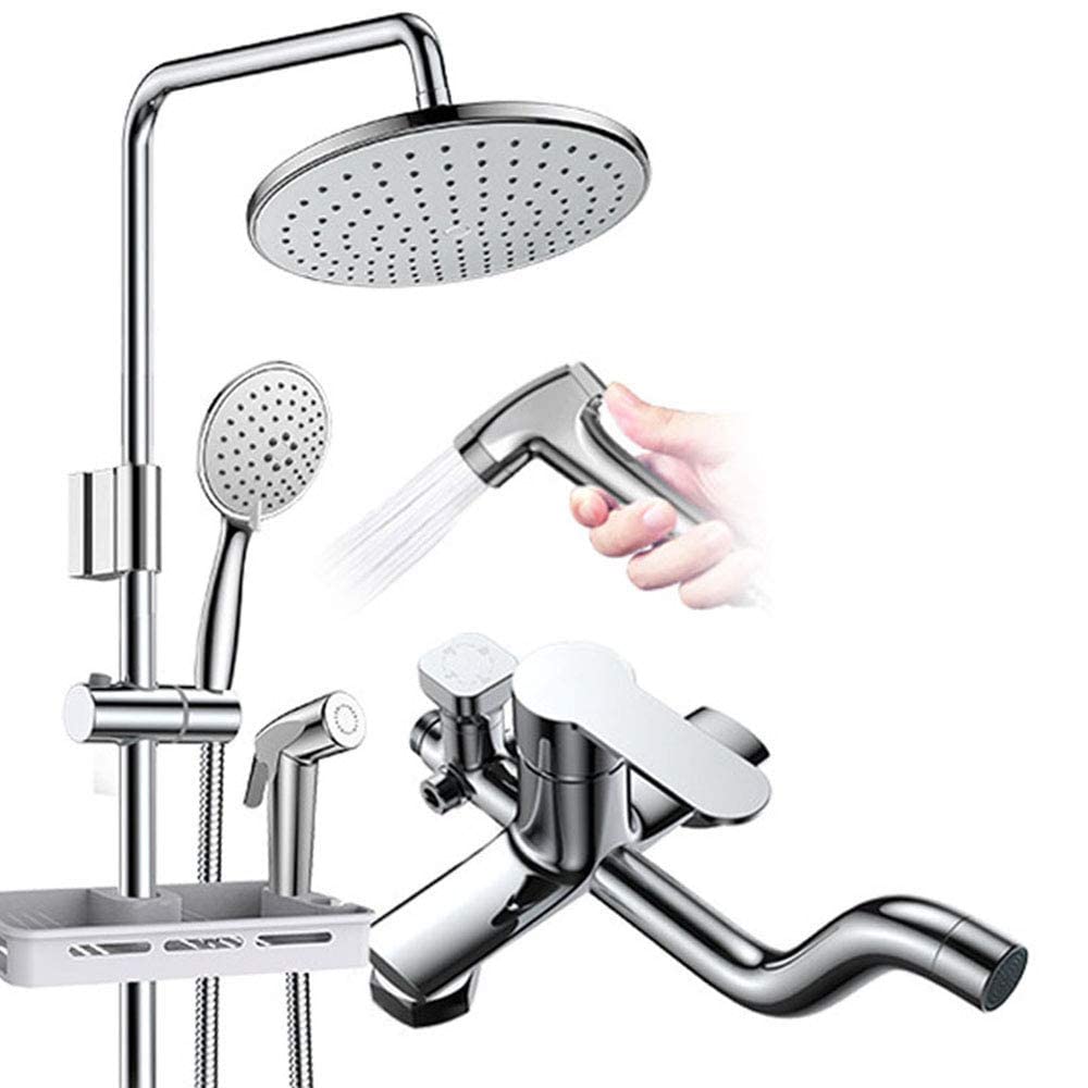 Baterie prysznicowe, bateria do wanny prysznic kran do łazienki bateria wannowa ścienny deszczownica zestaw prysznicowy Mixer Tap, Chrome
