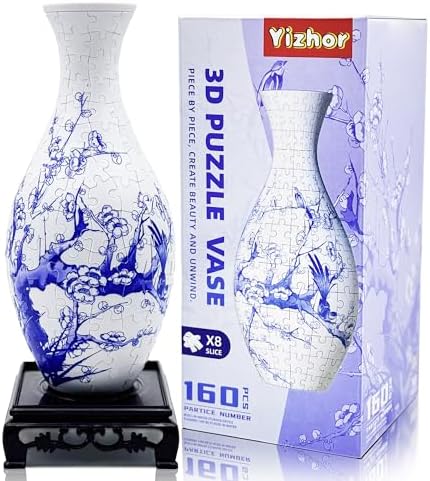 3D Puzzle Vase, 160 Curved Pieces DIY Flower Vase Craft Kit & 3D Puzzles for Adults, Creative Jigsaw Art Project Home Décor Centerpiece