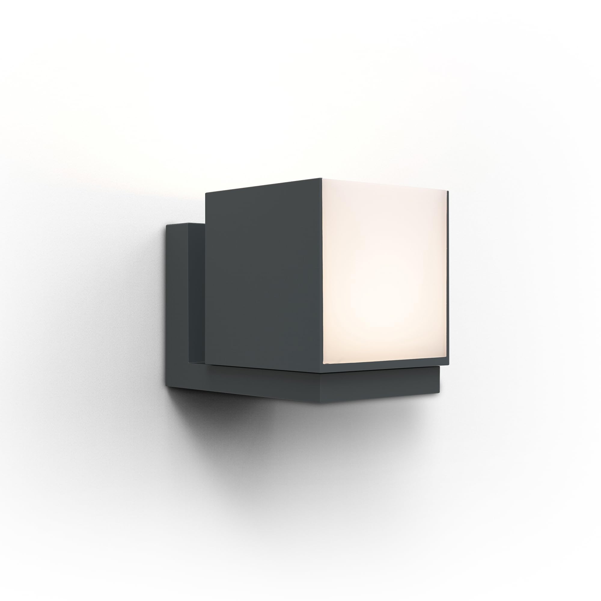 LUTEC Cuba Outdoor LED Modern Wall Light, Drehbare Aluminium Außenwandleuchte für Innen, 3000K Warmweiß, Wasserdicht für Haustür, Terrasse, Garten, Schlafzimmer, Dunkelgrau