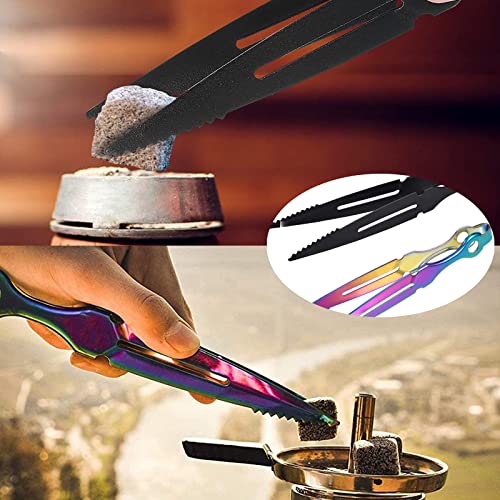 Shisha Zange Set 2 Stück Edelstahl Metall für Tabak, Wasserpfeifen Kohlezange, Charcoal Bar Pipe Zubehör Clip