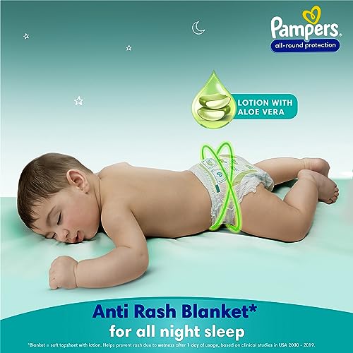 Image of Pampers Complete Skin Comfort Pants, Anti-rash blanket, Lotion with Vitamin E & Aloe Vera, Medium size baby diapers (MD) 44 Count, 7-12 kg