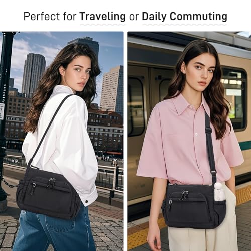 Medium Size Purses for Women Quilted Travel Purse with Multi Pockets Nylon Crossbody Bag for Ladies2