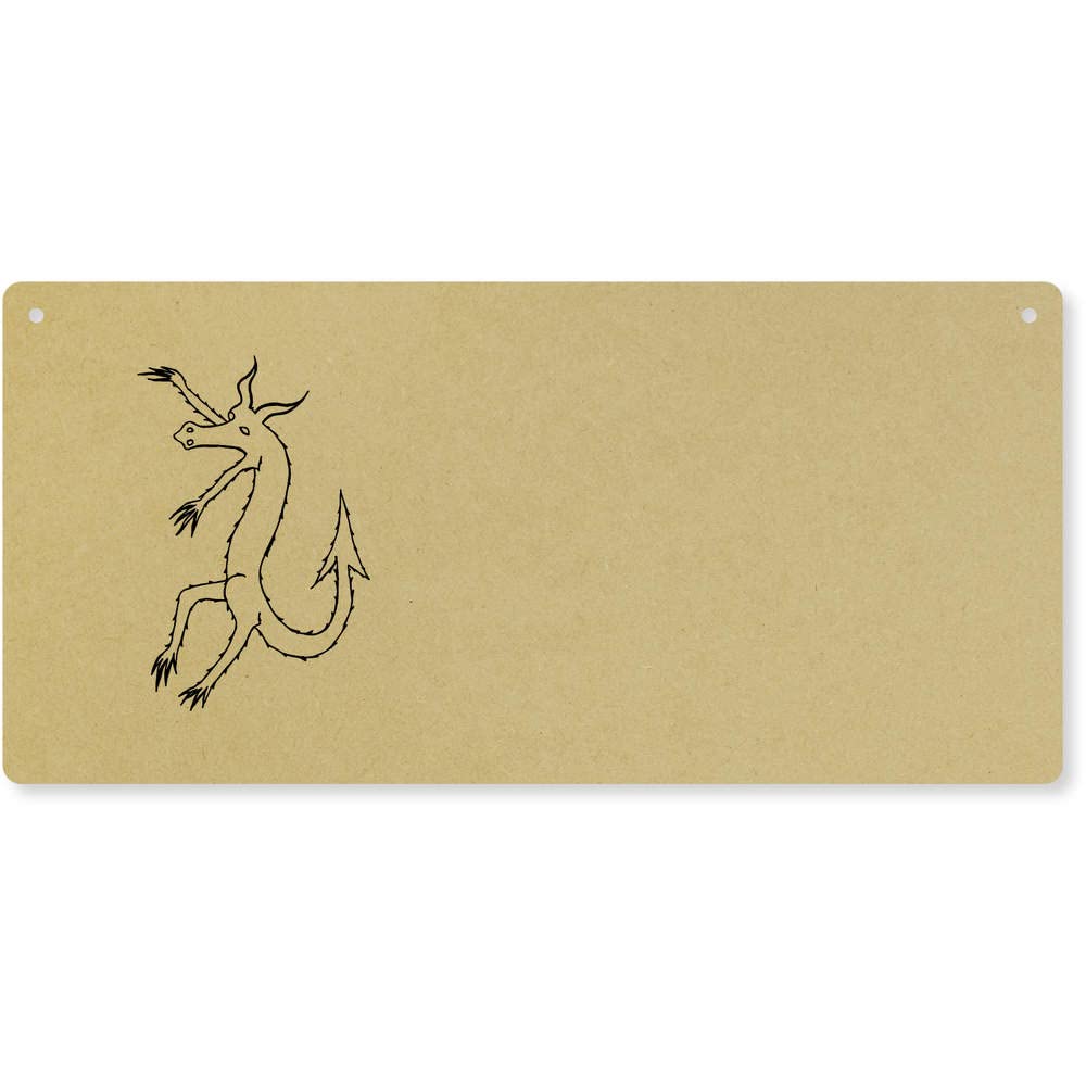 Azeeda 'Dancing Dragon' Large Wooden Wall Plaque/Door Sign (DP00050610)