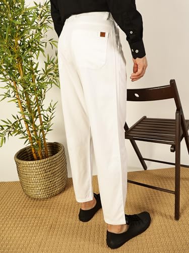Image of Thomas Scott Men's | Solid | Light Weight | Breathable Fabric | 4 Pocket | Mid Rise | Relaxed Fit | 100% Cotton | Button Waist | Chino Trouser | Pants