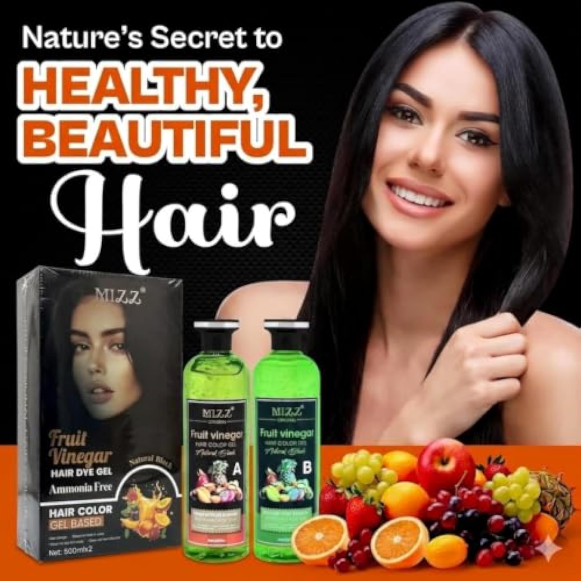 Mizz Natural Fruit Vinegar Hair Dye Color for Both Men & Women