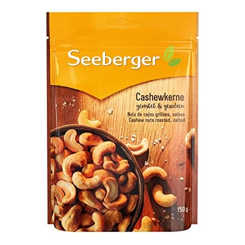 Seeberger Cashewkerne geröstet & gesalzen 12er Pack: Ganze Cashew Nüsse feinstens veredelt - knackige Kerne in bester Qualität Cover