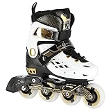 Nils Extreme Inliner für Kinder und Erwachsene - Inline Skates Mädchen und Jungen - ABEC7 Kugellager - Inliner Damen und Herren - Rollerskates Größenverstellbar 38-41 - Weiß - NA20004