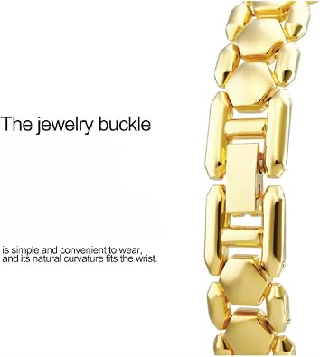 ADSBIAOYE Women Gold Bracelet Wrist watchs Minimalist Diamond watchs Stainless Steel Quartz Waterproof Watches