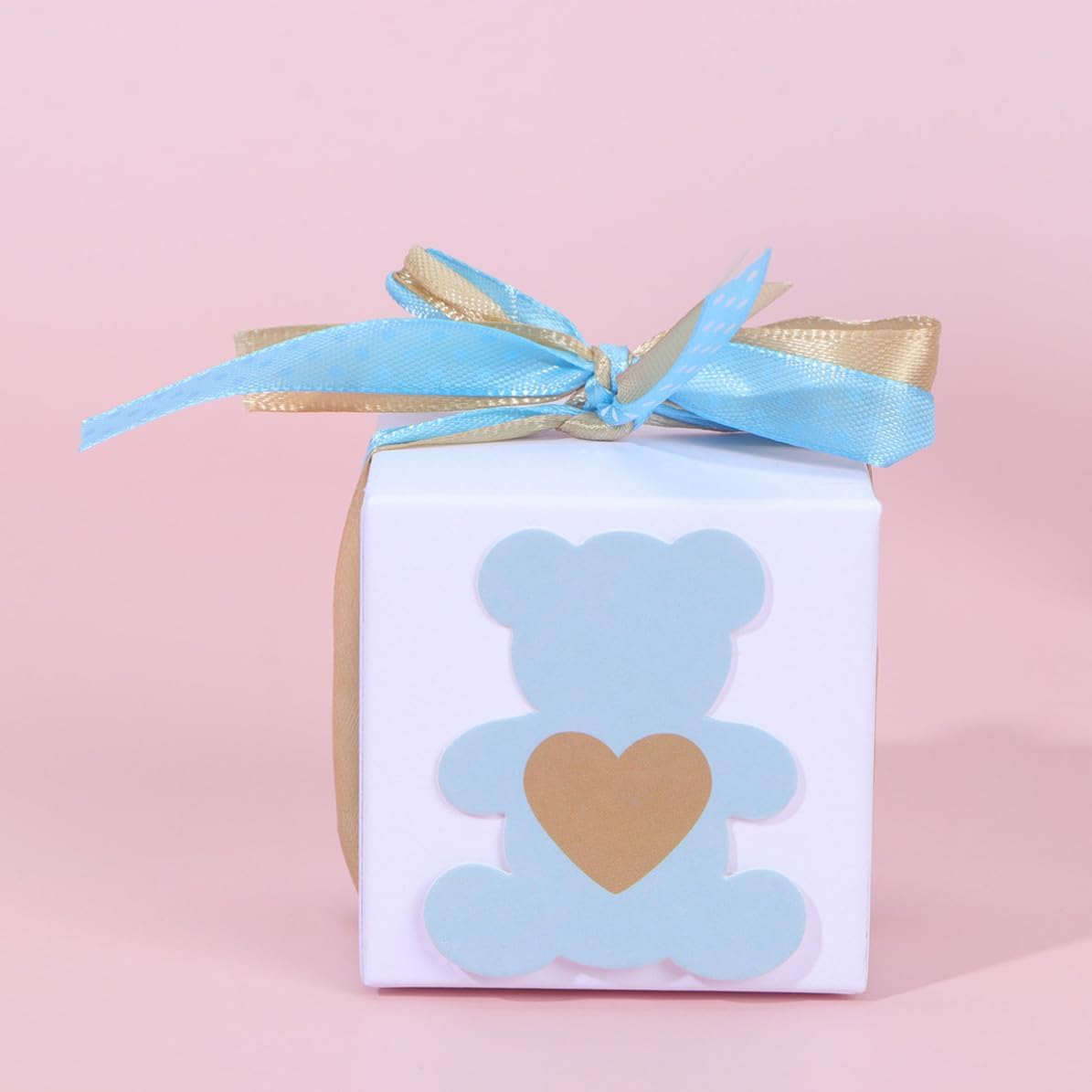 PAMINGONO Kraft Paper Candy Boxes Rectangular Paper Treat Boxes 50pcs with Gorgeous Design Safe to Use for Birthday Party and Celebration for Chocolates and Mints Packaging