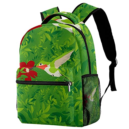 Sac à dos colibri fleurs rouges ergonomique pour soulager le dos des élèves
