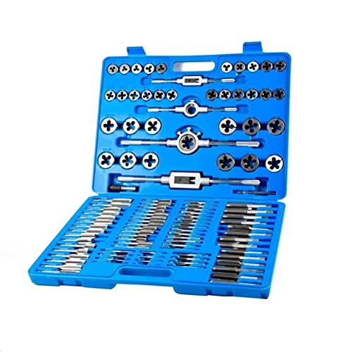 110pcs Thread Tap and Die Set HSS Plug Tap Die Wrench Metric Hand Tapping Tools Metal Screw Hole Tap Drill ZRONG