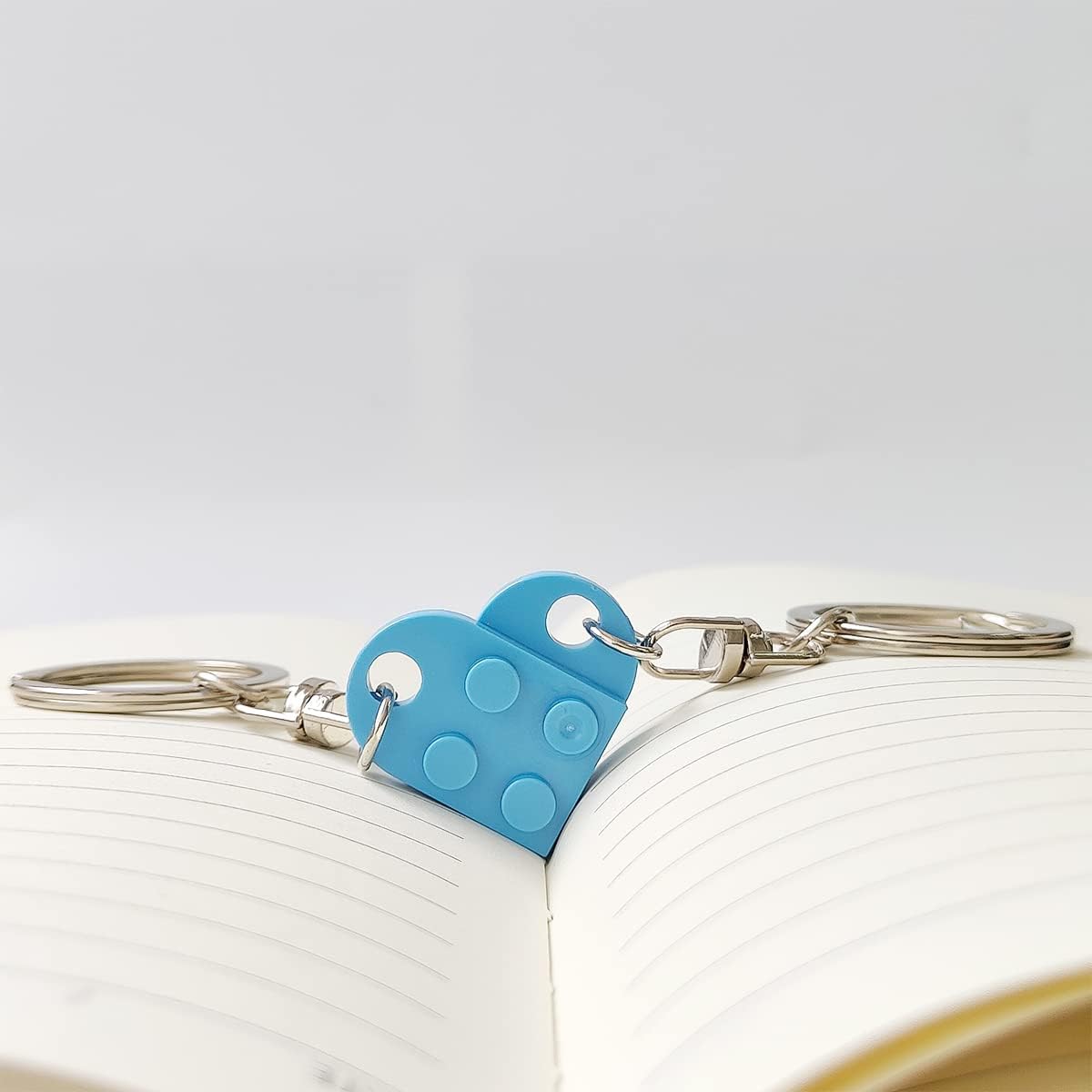 Brick Heart Keychain for Couple Boyfriend Girlfriend Best Friend, Cute Brick Matching Keychains Set for Husband Wife image 4