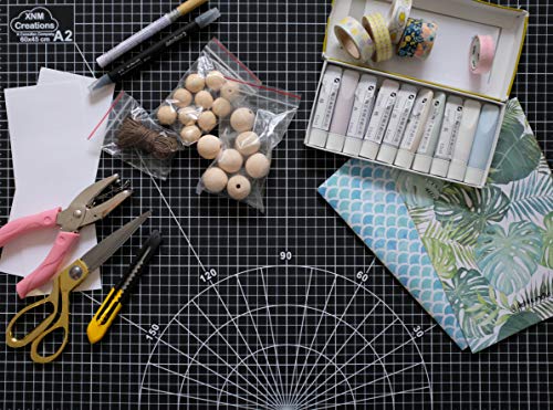 Xnm Creations Premium Self Healing Cutting Mat - 18 Inches By 24 Inches - A2, 3 Layer Quality Pvc Construction - Dual Sided, Imperial And Metric Grid Lines - Perfect For Cutting, Sewing, And Crafts #TOP5