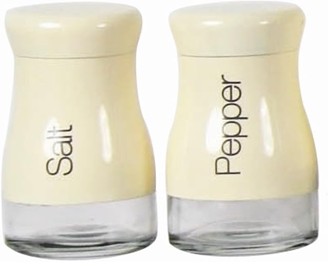 Sabichi Salt and Pepper Set, Glass, Cream
