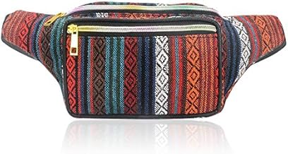 Doumneou Women Vintage Retro Ethnic Waist Bag Travel Hiking Waist Belt Purse A-Color A, Colour A