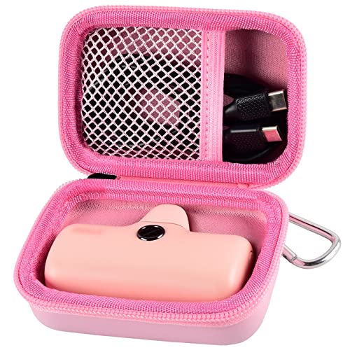 Case Compatible With Iwalk Portable Charger Power Bank 4500/ 4800Mah. Charging Battery Pack Holder Storage For Linkpod Mini For Iphone 13/ 12/ 11/ Pro Max, Pocket Organizer For Usb-C - Pink Bag Only #TOP4