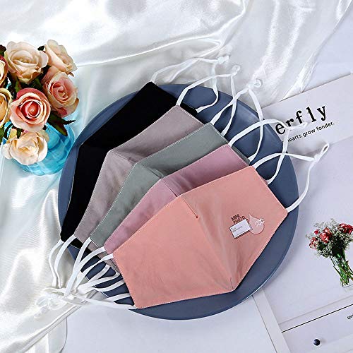 Preisvergleich Produktbild MoonyLI Baumwolle Mundmaske waschbar Wiederverwendbare Mundmaske Baumwolle Anti Dust Half Face Mundmaske für Männer Frauen - Bequeme atmungsaktive Sicherheit Air Fog Atemschutzmaske -5St