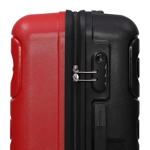 Image of Yayavar Tokyo Textured ABS Hard-Sided Suitcase Bag | Dual Color Trolley with 4 Spinner Wheels, Number Lock, Water Resistant | Luggage Bag for Travel