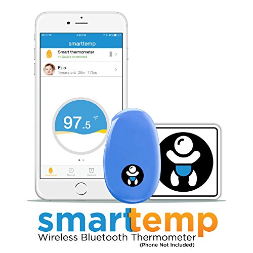 Infanttech Smarttemp - Unlimited Use Wearable Smart Thermometer, Monitoring Without Disturbing Your Sick Child, FDA Approved Medical Grade Bluetooth Baby Thermometer with Mobile Alerts