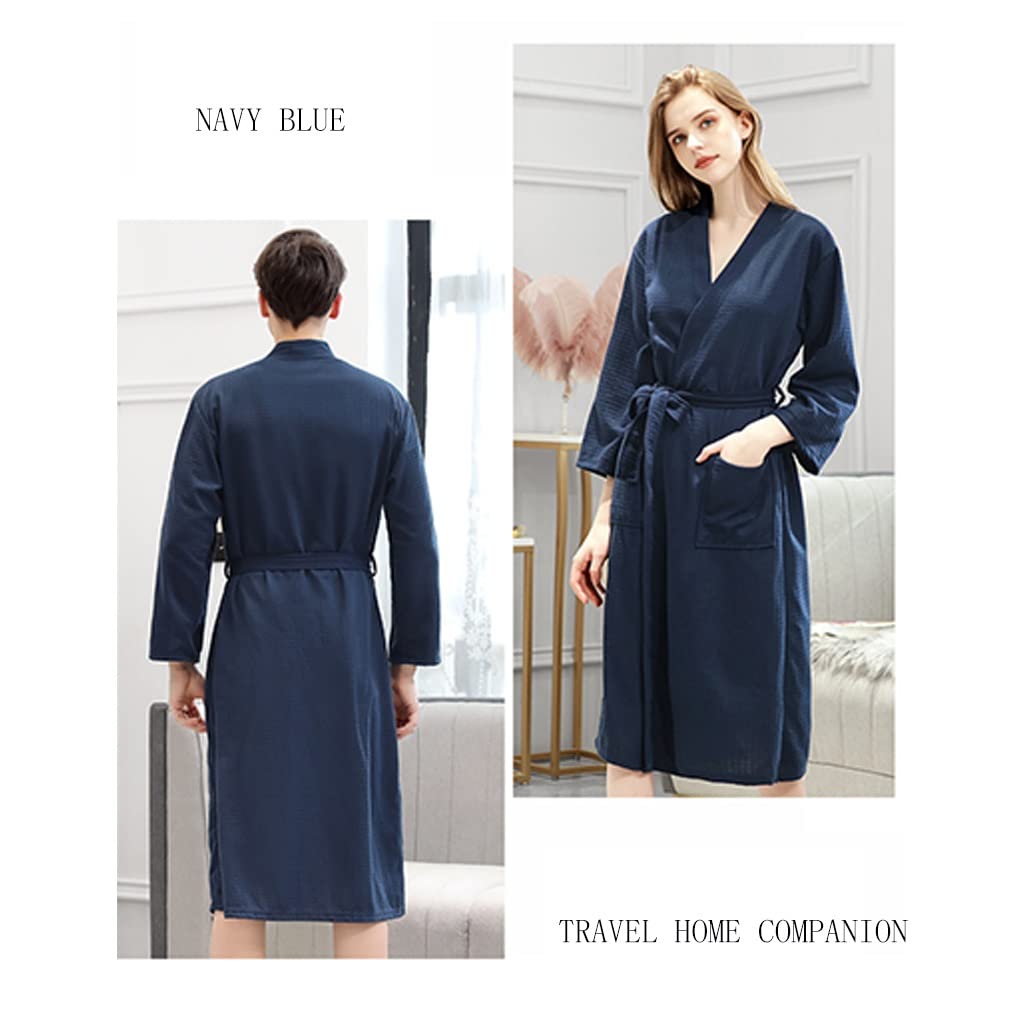 Albornoz De Gofres, Pijama Unisex De Nido De Abeja para Mujer, Camisón Corto A Juego Y Pijama para Adultos, Ropa De Dormir para Parejas, Absorbente, Suave Y Ligero