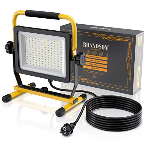 Brandson - 100W LED Baustrahler 144 SMD LEDs – Arbeitsleuchte – Bauscheinwerfer – Baulampe - Tragegriff 6000K – 10000… – Bild 8