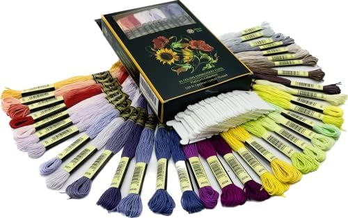 35 Colors Embroidery Floss Pack from 1 to 35,Platinum Collection Floss Kit,35 Assorted Colors Bundle with 35 Plastic Bobbins,Cotton Cross Stitch Treads,Premium Supplies for Embroidery String/Yarn