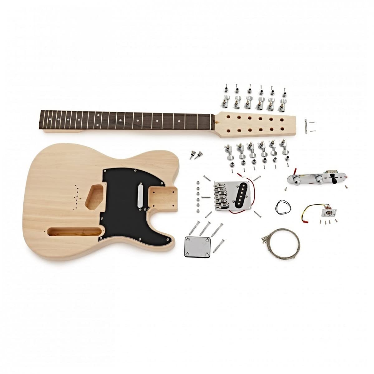 Gear4music Kit Guitare Electrique a Monter 12 Cordes avec Electronique Sans Soudure