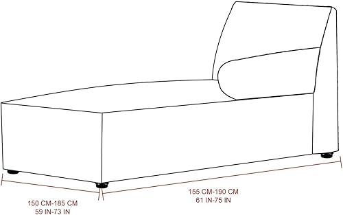 Miniatura 6 de QQXX Funda de sofá con brazo (brazo a la izquierdaderecha), funda de terciopelo para tumbona seccional, en forma de L (reposabrazos derecho, marfil)