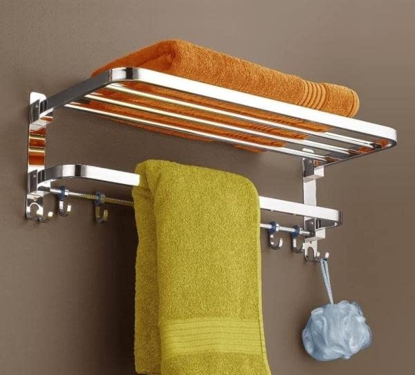 Dual Folding Towel Rack Premium Grade Stainless Steel Dual Folding