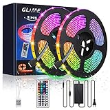 【20 FARBWECHSEL + 6 DIY FARBEN】 Dieses LED-Streifen kann nicht nur 20 bestimmte Farben über die Fernbedienung auswählen, sondern auch Ihre Lieblingsfarben selbst gestalten. Darüber hinaus stehen Ihnen 6 Lichtwechselmodi zur Auswahl. Sie können auch die Helligkeit und Geschwindigkeit der Lichter ändern. Wenn der Lichtbalken von der Fernbedienung ausgeschaltet wird, bleibt er beim nächsten Einschalten unverändert. (Außer das Netzstecker ziehen.)