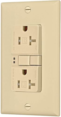 Miniatura 8 de EATON Wiring GFCI Self-Test 20A -125V Receptáculo dúplex resistente a manipulaciones con placa de pared de tamaño estándar, marfil