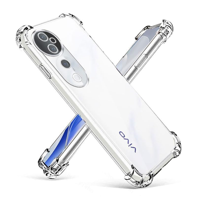 Image of Lustree Compatible with vivo T4 Ultra 5G Back Cover| Clear + TPU Case with 4 Corner Air Cushion Protection & Camera Protection | Slim& Stylus Cover for vivo T4 Ultra 5G