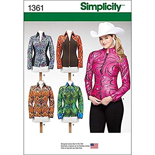 Simplicity Creative Patterns 1361 Misses' Knit Equestrian Performance Shirt, H5 (6-8-10-12-14)