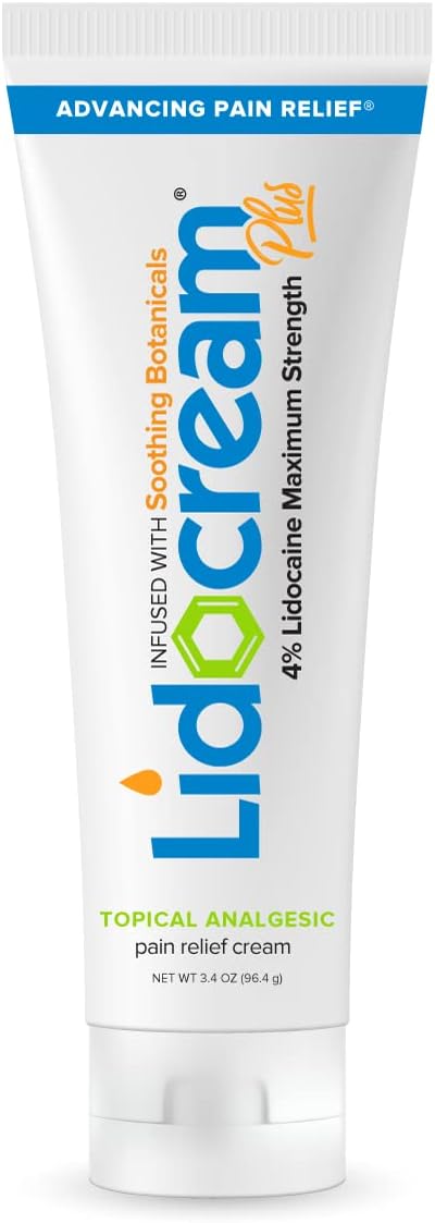 Lidocream Pain Relief Cream - Natural Numbing Anti-Inflammatory Cream for Neck, Back, Knee, Nerve, Joint, Neuropathy, Muscle Inflammation, and Arthritis Pain - Topical 4% Lidocaine Analgesic (2 Pack)