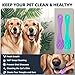 4PCS Dog Bath Brush | Scrubber for Bath | Shampoo Brush | Toothbrush | Finger Toothbrush | Dog Shower/Washing Brush with Adjustable Ring Handle - Pet Bath Supplies (Blue Yellow)