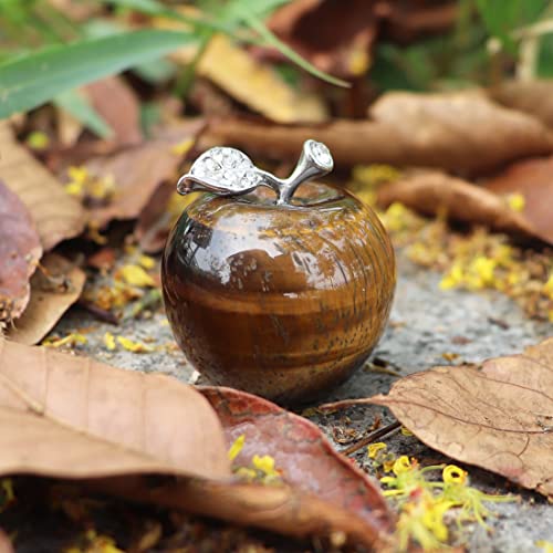 Nuzujx Healing Crystal Apple Paperweight Craft Decoration (Tiger Eye) #TOP4