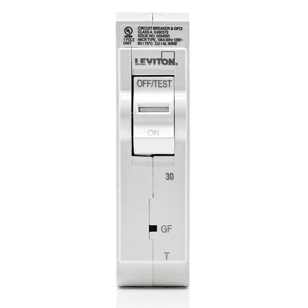Leviton LB120-T 20A 1-Pole Plug-On Standard Branch Circuit Breaker, Thermal Magnetic, 120 VAC, White - - 