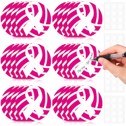 Image of Taobary 24 Pcs Breast Cancer Awareness Cutouts Pink Volleyball Decorations | 7 Inch Pink Ribbon Volleyball Bulletin Board Classroom Decorations, DIY Charity Activity Sports Party Supplies