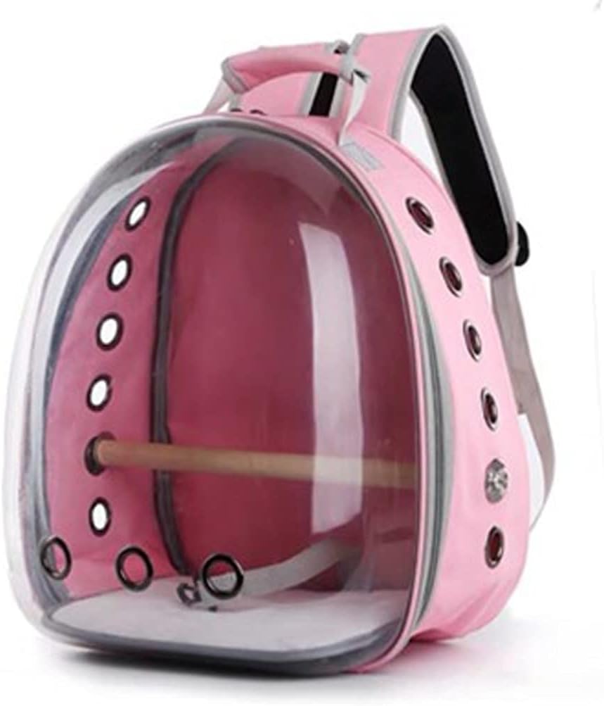 ENGENDER Bird Cage Bird Travel Cage Portable Pet Cage Ventilated and Breathable Bird Carrier for Indoor and Outdoor Bird Supplies Accessories Parakeet Cage(Pink)