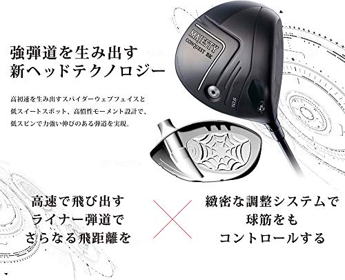 マジェスティ CONQUEST BK ドライバー Speeder EVOLUTION HV330 カーボン メンズ 右利き用 ロフト角:10.5度 フレックス:R ブラック 1040062 10枚目