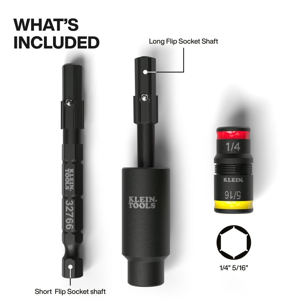 Klein Tools 32982 Impact Flip Socket Set with Swivel Adapter