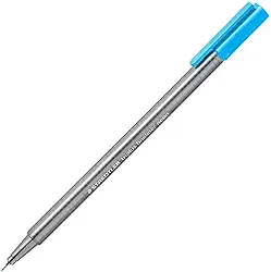 STAEDTLER Caneta Ponta Fina Triplus Fineliner 0.3mm 1 Unidade Azul Neon - 334-301 - Corpo Ergonômico Triangular – Ideal para Escrita e Bullet Journal
