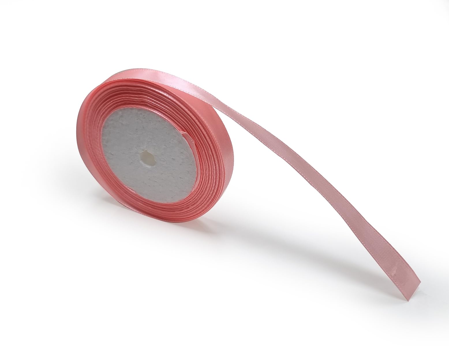 Rosy.Moment Ribbon Satin Fabric For Gift Package Wrapping Hair Bow Clips Making Crafting Sewing Wedding Decorations Width1.3cm*Length 25Yards-Color Baby Pink