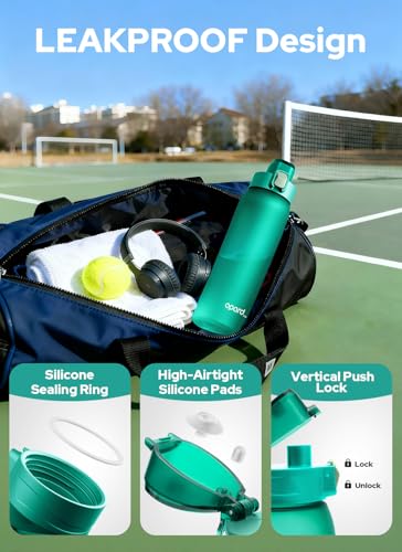 Image of Opard Zip 32oz Plastic Water Bottle Dishwasher Safe, Leakproof Flip-Top Lid, BPA Free Tritan, Wide Mouth Reusable Sports Water Bottle for Gym Hiking Commuting Outdoor Travel and School