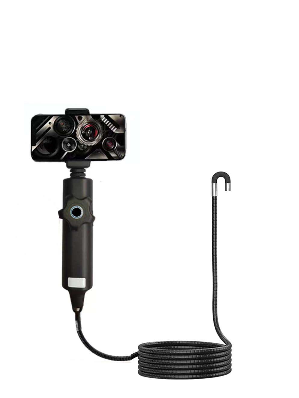 Dwukierunkowy endoskop przegubowy, kamera inspekcyjna 350°, obiektyw 6 mm, kabel 1 m, IP67, do samochodów i hydrauliki