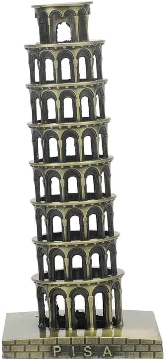 ZAHABLeaning Tower of Pisa Souvenir, Famous Landmark Metal Monument Showpiece Table Crafts, Home Decor, Car Decor, Office, Gifts Decorative Showpiece 20 cm
