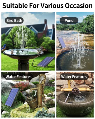Nfesolar Solar Water Fountain Pump With 1500Mah Battery, 3.5W Solar Power Bird Bath Fountains With 4Ft Tubing, 40Gph Solar Water Pump For Pond Garden Pool Water Feature Yard #TOP6