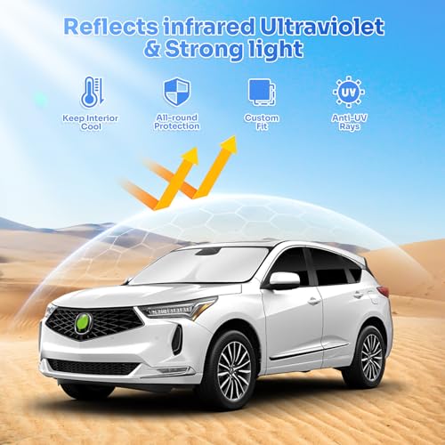 Image of Canvcle Window Shades for 2019-2025 2026 Acura RDX Accessories Windshield Sun Shade Side Rear Window Covers Sunshade Sun Visor Shield Privacy Protection for Camping Keep Vehicle Cool Black 8PCS