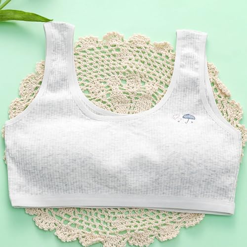 Girls Bras Cotton 9-17 Years Cotton Sports Bras for Girls Underwear for Girls Teen Strapless Bras for Girls Ages 12-14 Strapless Bras for Teens Preteen Bras Kids Bra 07# Gray 13 Years2